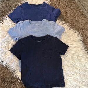 Janie and Jack  Short Sleeve Pocket Tee for Kids - Navy & Light Blue